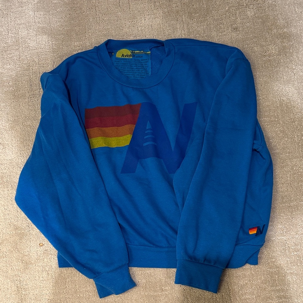 Aviator Vibrant Blue Crewneck Sweatshirt XS